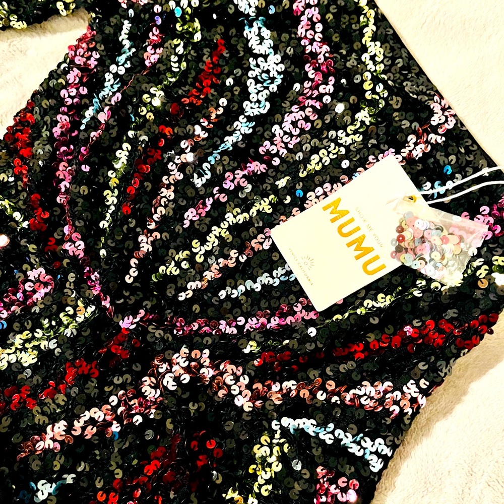 MUMU Sequined One Sleeve Dress NEW!! - Picture 9 of 12